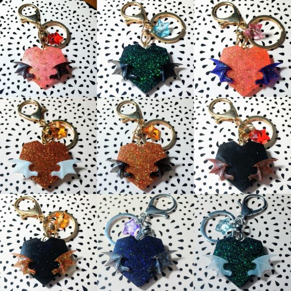 Devil-Winged Heart Keychains