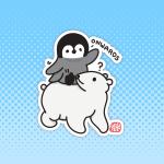 Penguin Riding Polar Bear Onwards