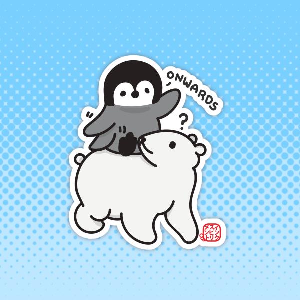 Penguin Riding Polar Bear Onwards picture