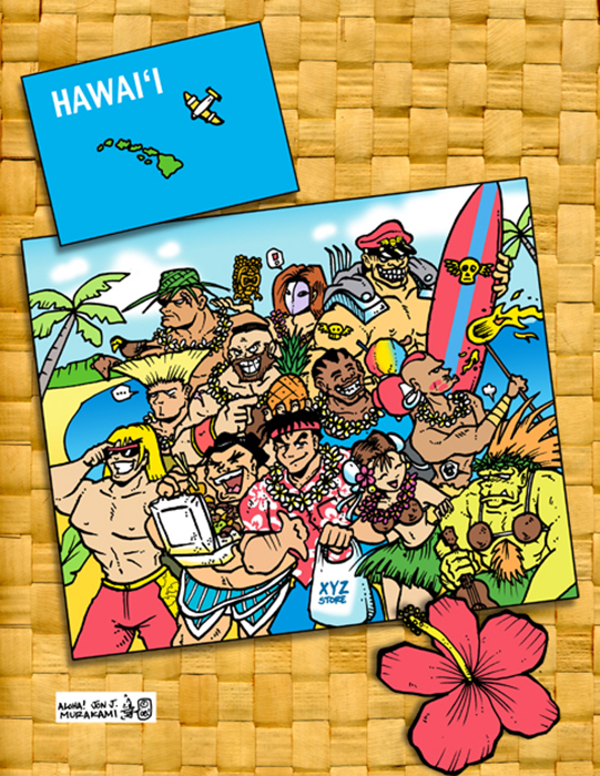 Prints: Street Fighter Postcard in Hawaii print