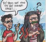 Nezuko from Demon Slayer in Hawaii