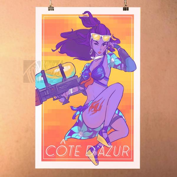 Summer Widowmaker Cote D'azur - Overwatch Print Poster