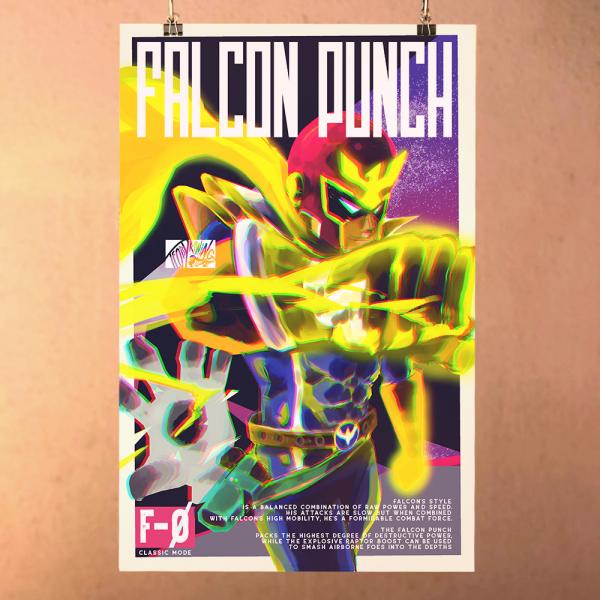 Super Smash Bros Poster Print - Falcon Punch