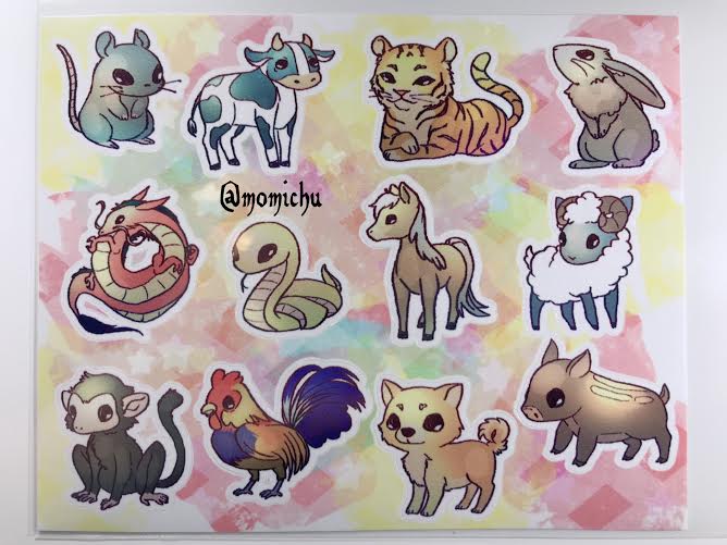 zodiac 12 sticker set picture