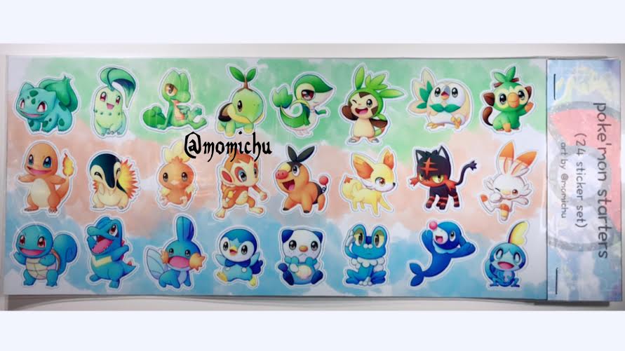 pokemon starters 24 sticker set picture