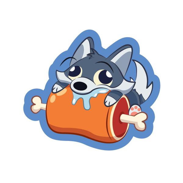 Happy Hangry Pup Sticker