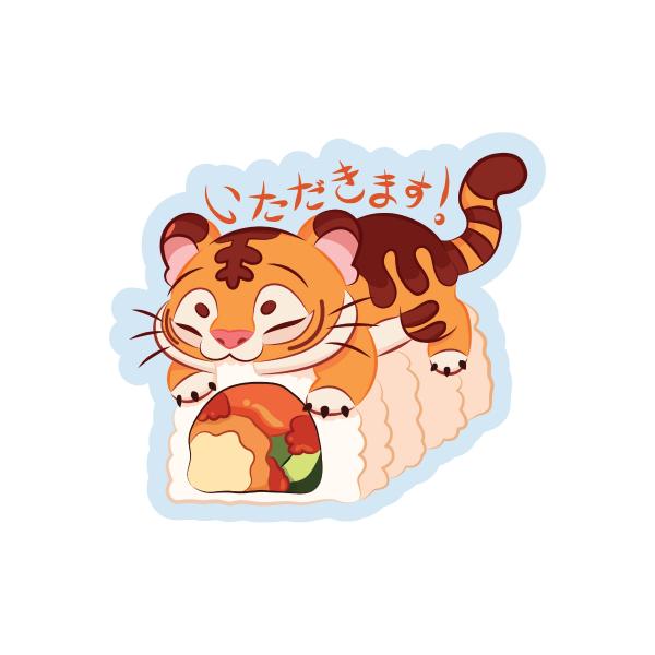 Tiger Roll Itadakimasu Sticker picture