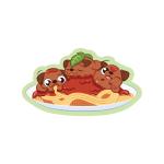 Spughetti and Meatballs Sticker Sticker