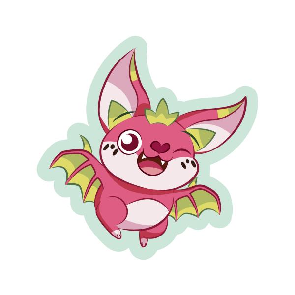 Dragon Fruit Bat Sticker