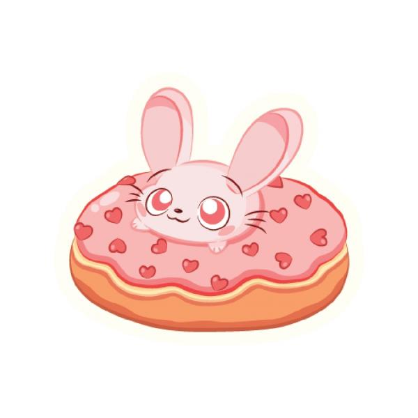 Sakurabbit Donut Sticker