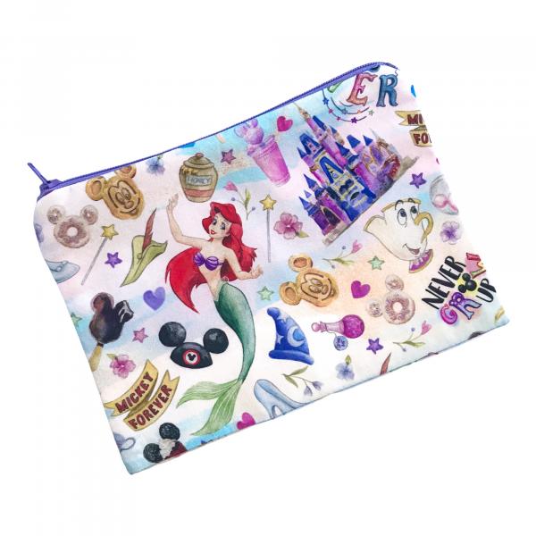 Disney Watercolor Look Zippered Pouch Bag