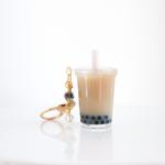 Brown Boba Bubble Tea Keychain