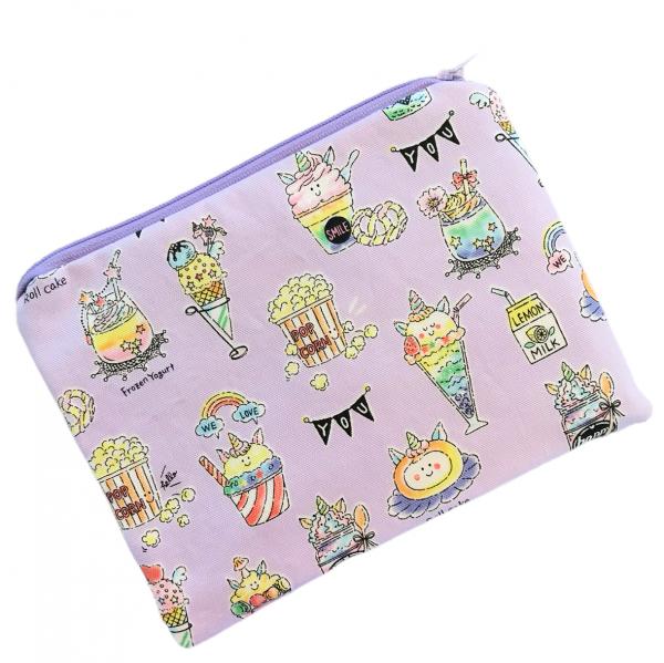 Lavender Unicorn Rainbow Sweets Zippered Bag picture