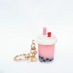 PINK Boba Keychain filled with REAL LIQUID