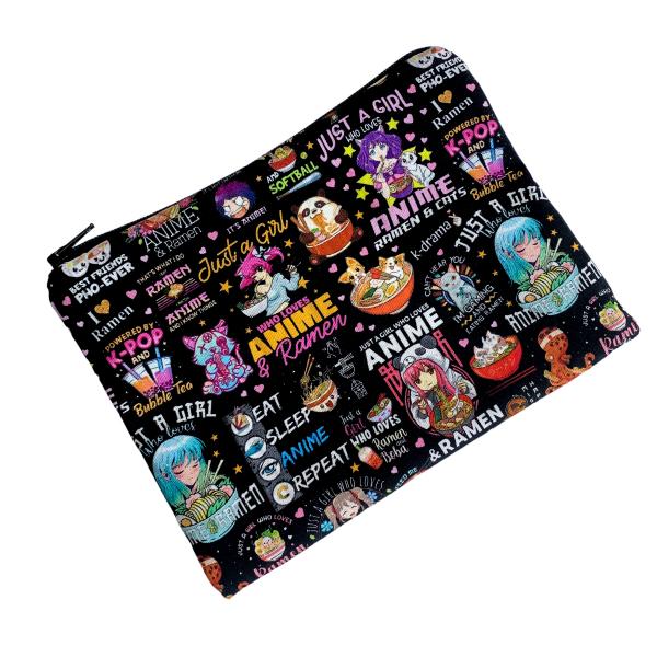 Girl Who Loves Anime Zippered Pouch Bag