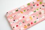 PINK Traditional Japanese Sweets (Wagashi) Print Zippered Pouch Bag