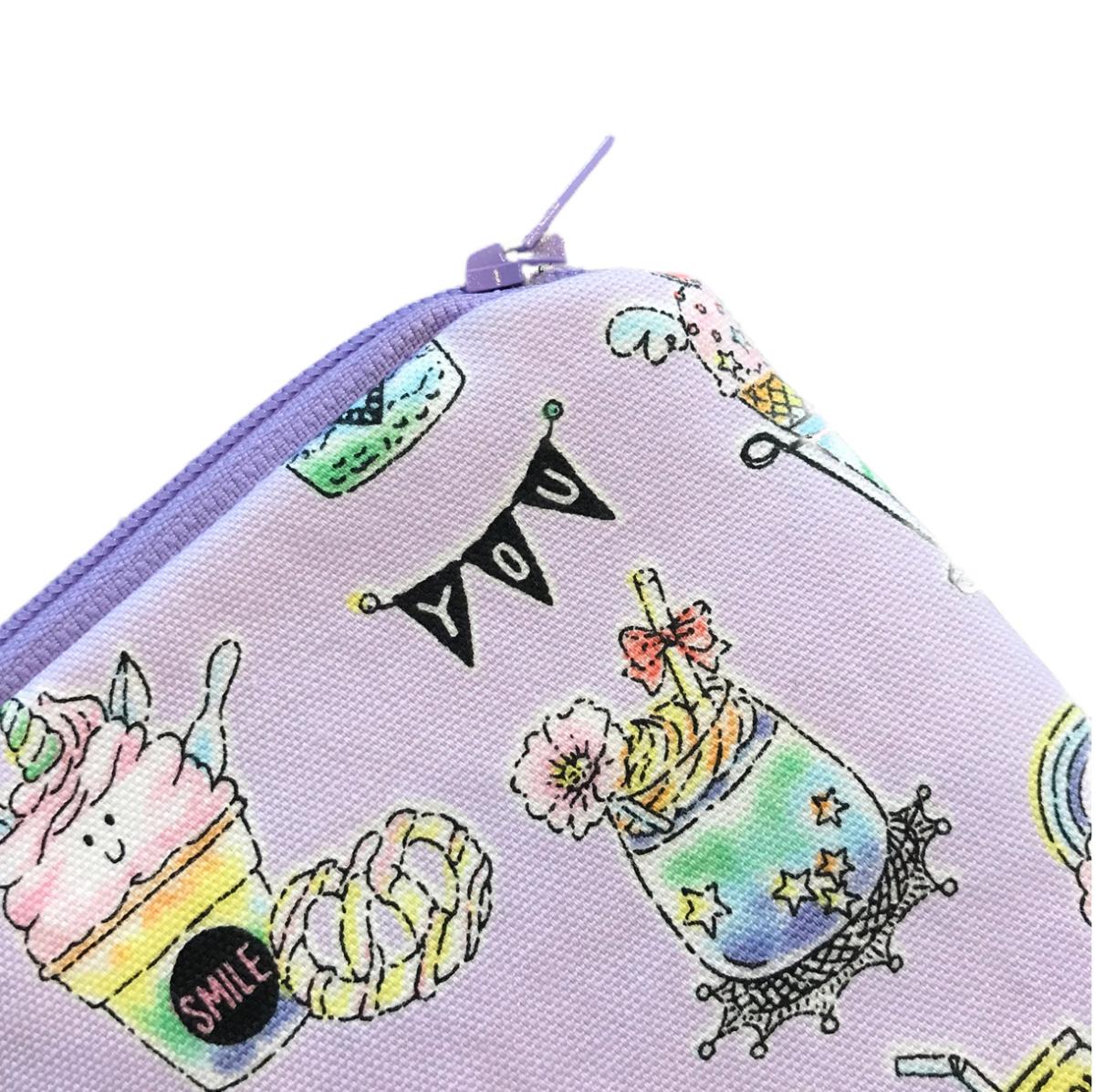 Lavender Unicorn Rainbow Sweets Zippered Bag picture