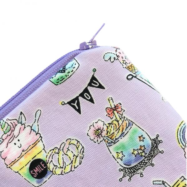Lavender Unicorn Rainbow Sweets Zippered Bag picture