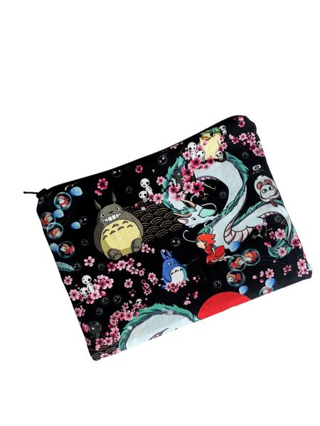 Black Totoro Zippered Pouch Bag