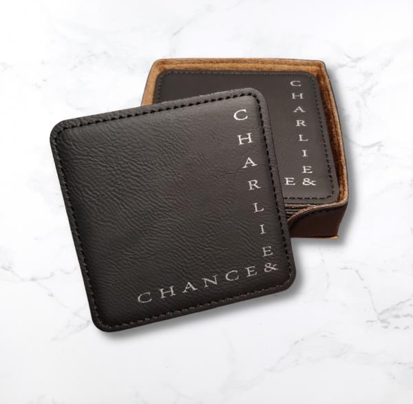 Vegan Leather Coaster Set Square picture