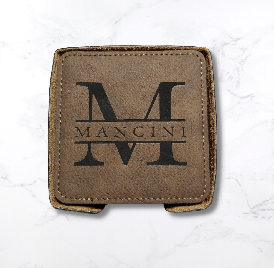 Vegan Leather Coaster Set Square picture