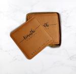 Vegan Leather Coaster Set Square