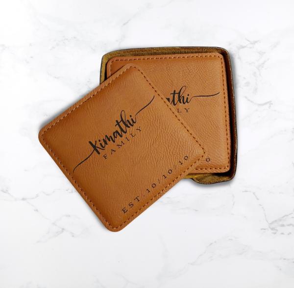 Vegan Leather Coaster Set Square picture