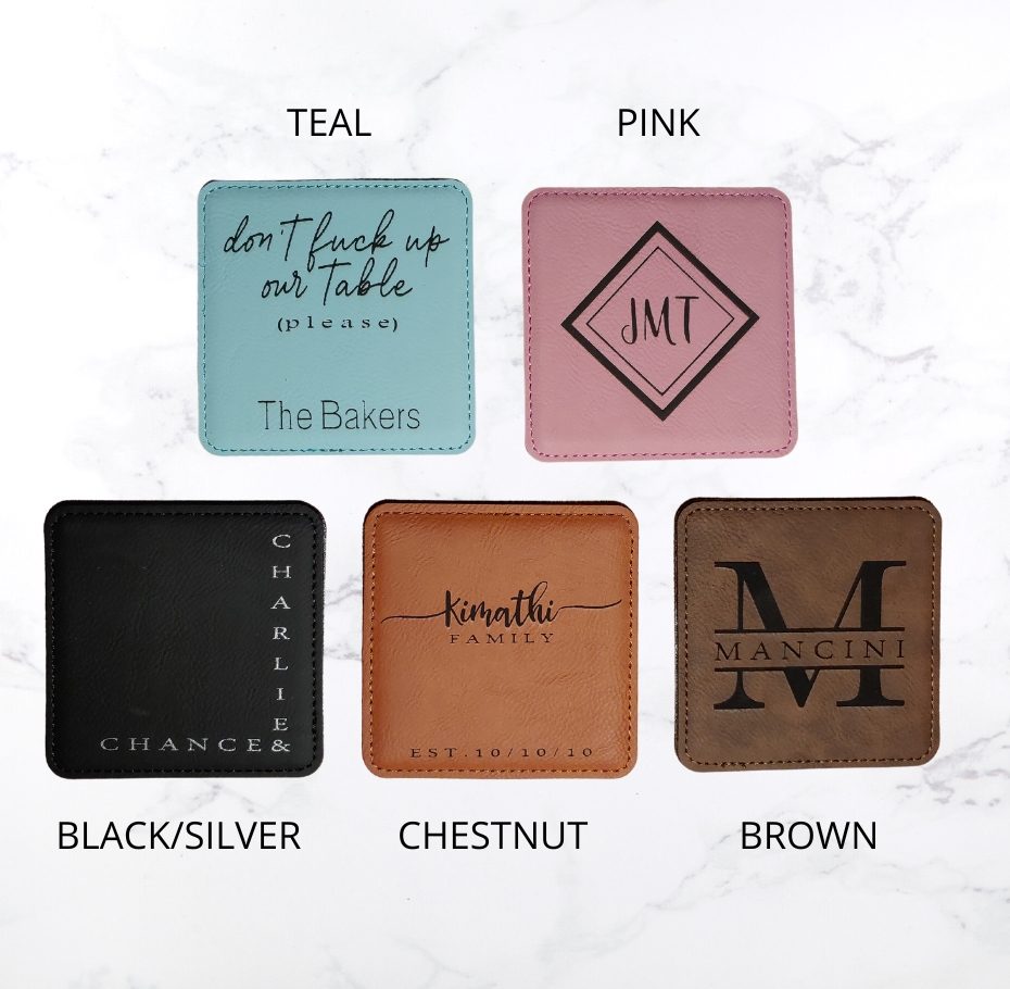 Vegan Leather Coaster Set Square picture