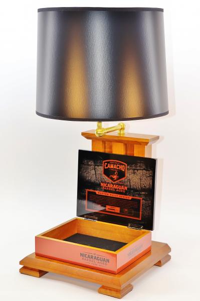 The Original "Gentleman's Pocket Valet" Cigar box Lamp SOLD picture