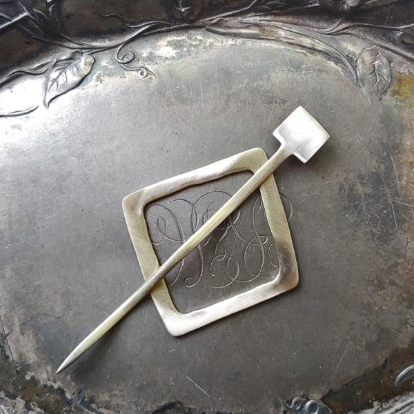 Mid-Century Modern Square Shawl Pin picture