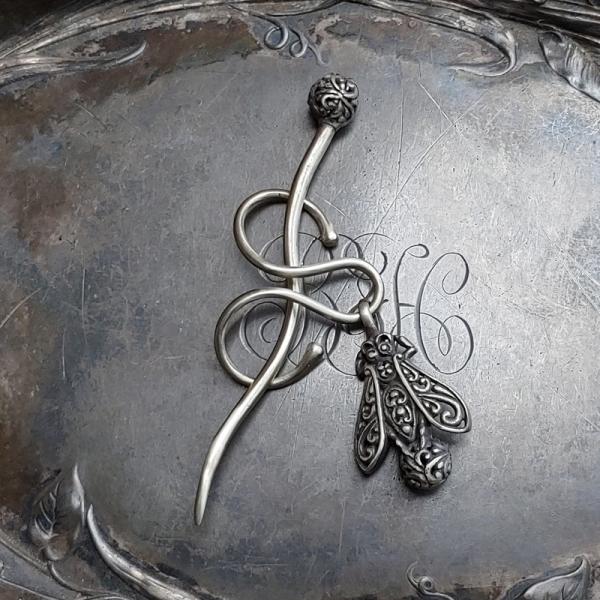 Filigree Charm Lock Shawl Pin picture