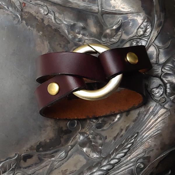 Bezel Leather Shawl Cuff picture