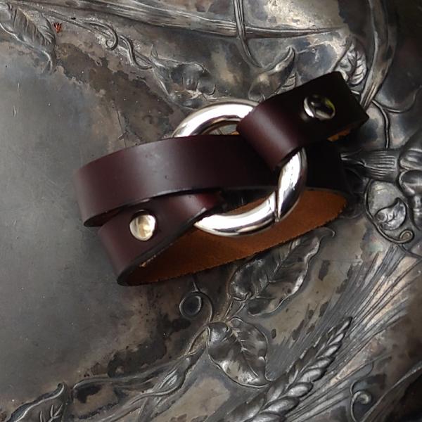 Bezel Leather Shawl Cuff picture