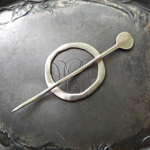 Mid Century Modern Circle Shawl Pin picture