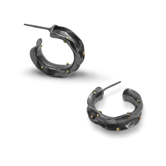 Organic Matter: Curvaceous Rivet Hoop Earrings