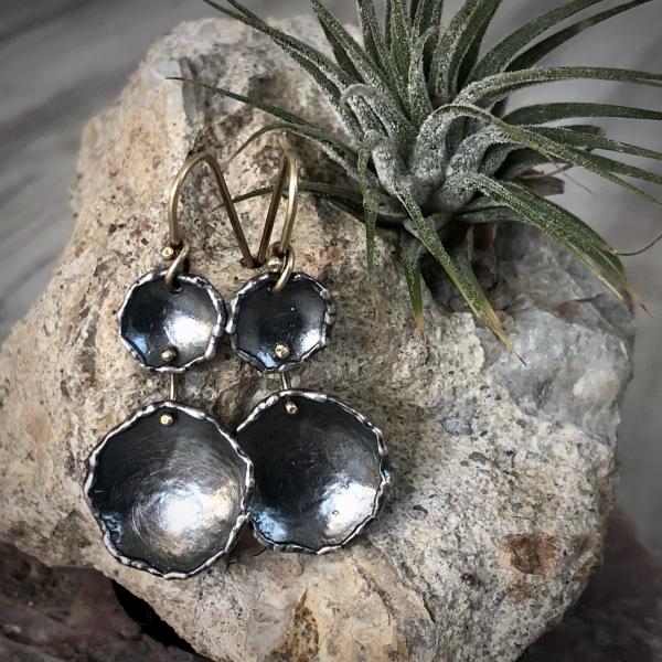 Organic Matter: Double Pod/Rivet Drop Earrings picture