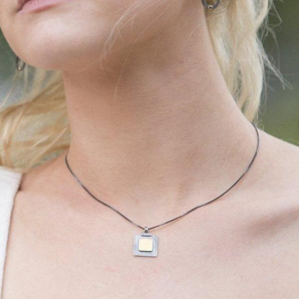 Gilded: Raised Square Necklace picture