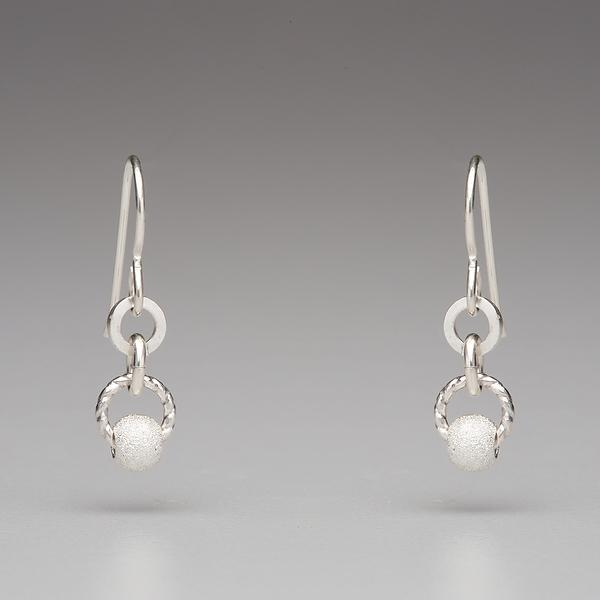 In Orbit: Sparkling Sphere Double Circle Drop Earrings