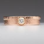 Rounded Rectangle: Diamond in Rose Gold Ring