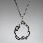 Organic Matter: Blue Diamond Wave/Curvaceous Rivet Necklace