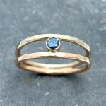 Parallel Universe: Blue Diamond and White/Rose Gold Ring