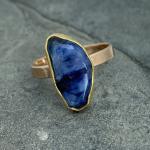 Natural Wonder: Blue Sapphire/Blue Diamonds Rose Gold Ring