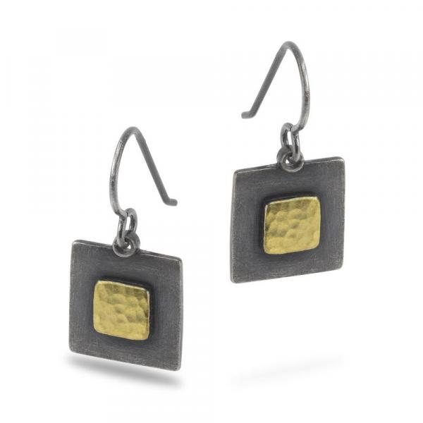 Gilded: Raised Square Drop Earrings picture