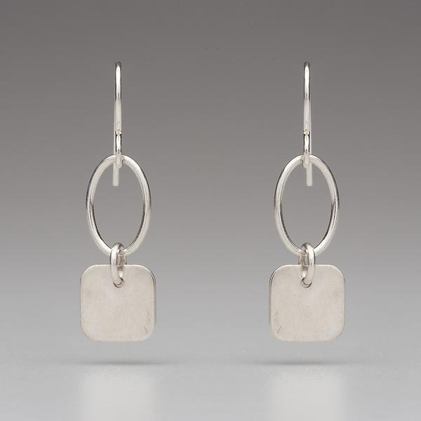 In Orbit: Oval and Cube Drop Earrings
