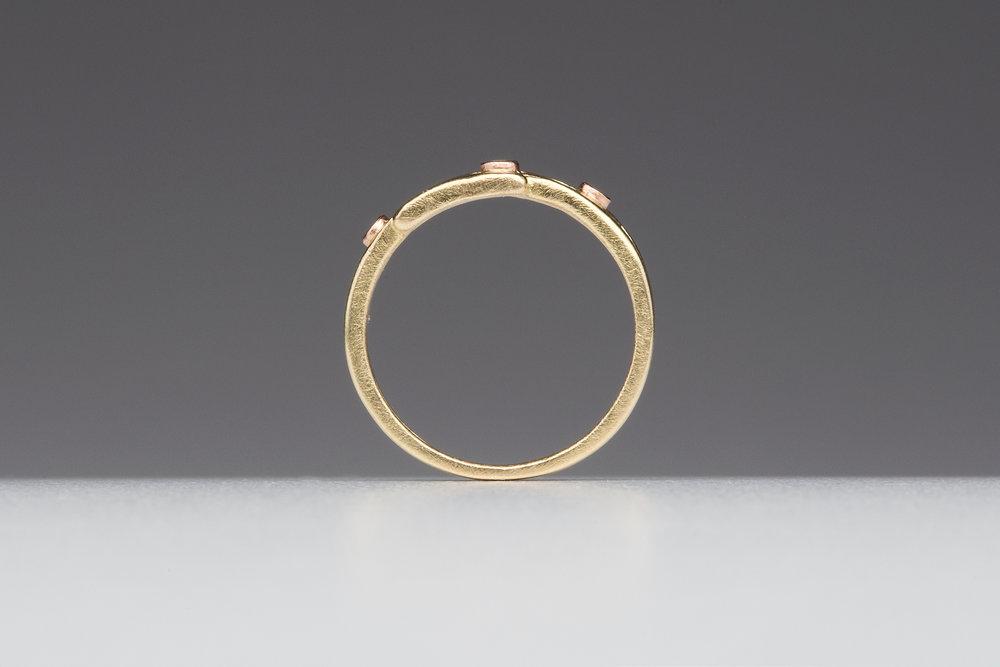Geometry Perfected: Three-Diamond Yellow Gold Ring picture