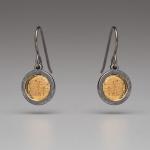 Gilded: Recessed Disk Drop Earrings