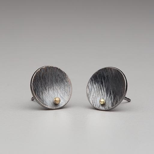 Pavement Droplets: Curved Sphere/Rivet Stud Earrings picture