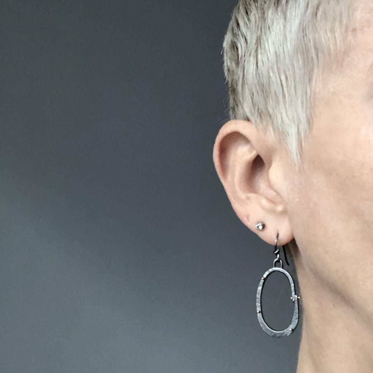 Forged: Rivet/Oval Drop Earrings picture