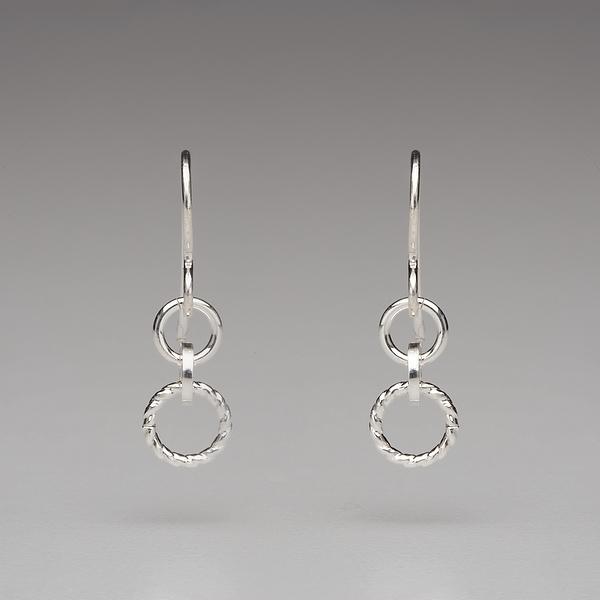 In Orbit: Simple/Braided Double Circle Drop Earrings picture