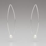 Sea Level: Triangular Oval/Pearl Drop Earrings